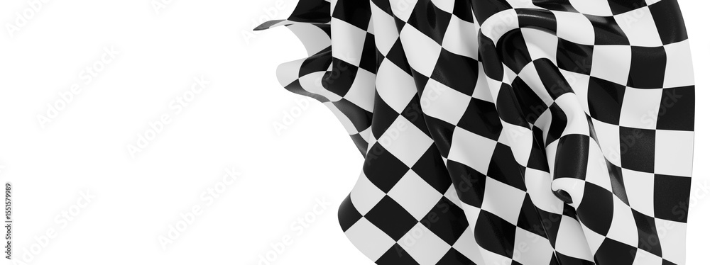 Poster high-quality photo of a checkered flag, perfect for racing themes. use for websites, presentations, 