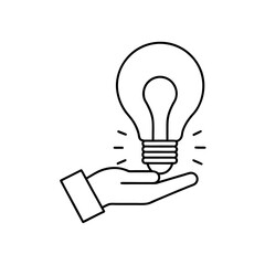 Conceptual Idea Generation Lightbulb Held in Hand Signifying Creativity, Inspiration and Innovation for Business and Personal Success