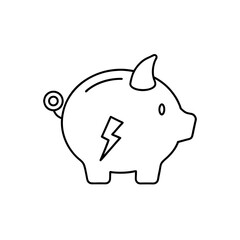 Energy Savings Depicted by a Piggy Bank with a Lightning Bolt Symbol Highlighting Financial Responsibility and Sustainable Practices