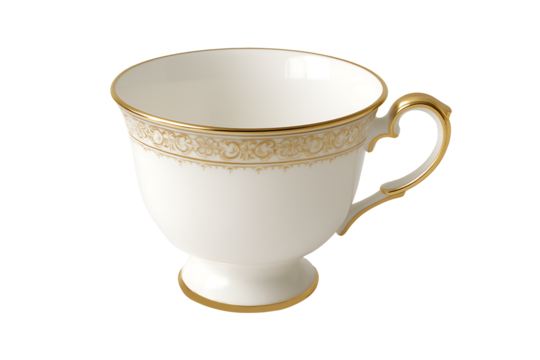 Elegant tea cup isolated on transparent background