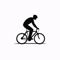 Obraz premium Dynamic cyclist silhouettes on bicycles capture the essence of sport and activity, perfect for vector illustrations of people riding bikes