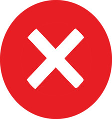 Red cross icon vector illustration on transparent background.