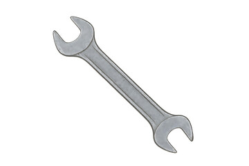 Metal wrench isolated on transparent background
