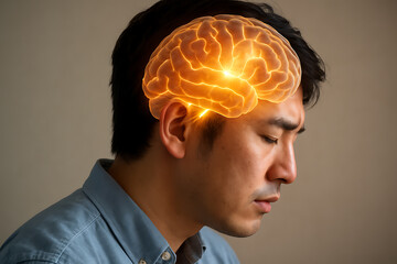 ドーパミンが活性化された日本人男性の脳内イメージ