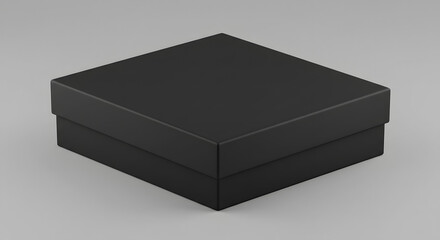Naklejka premium Sleek Black Square Box on Minimalist Background