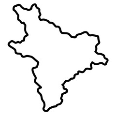 Minimal National Map Line Art Icon 