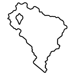 Minimal National Map Line Art Icon 