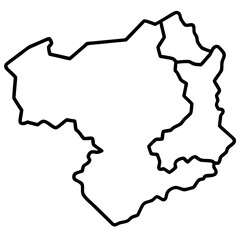 Minimal National Map Line Art Icon 