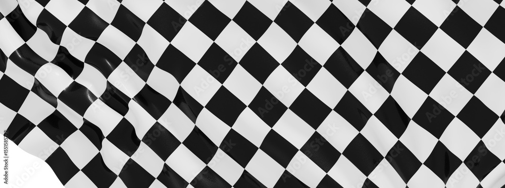 Poster high-resolution image of a black and white checkered flag, perfect for backgrounds or design project