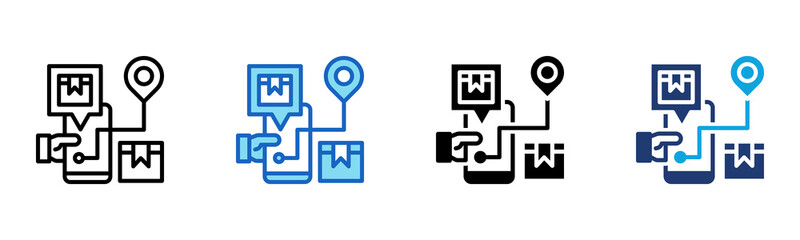 Delivery Tracking icon Multi Style Vector Illustration