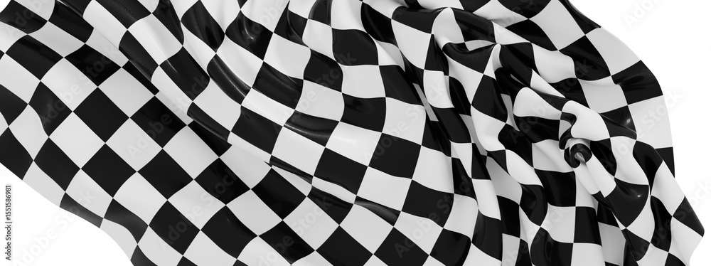 Poster high-resolution image of a black and white checkered flag, perfect for backgrounds and designs.