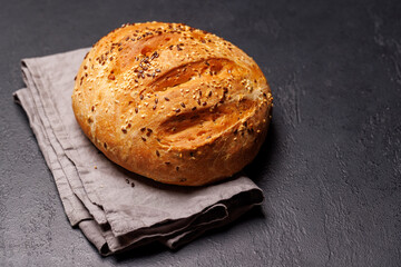A loaf of freshly baked homemade bread