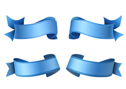 Four light-blue ribbons, set in a grid