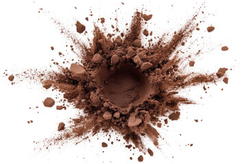 Exploding cocoa powder