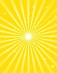 Yellow Sunburst Rays Background Design.