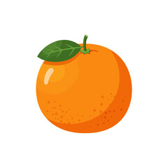 Colorful Flat Icon of Tangelo Citrus Hybrid Orange Fruit