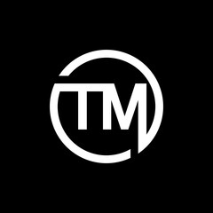 TM Symbol trademark icon isolated on black background