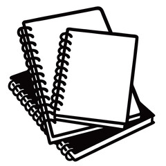 Silhouette image of book on white background