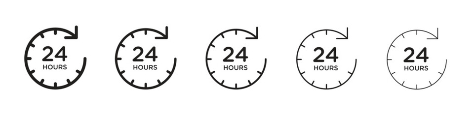 24 hours icon vector, Symbol, logo illustrations