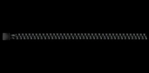 Realistic Black Zipper Isolated On Black Background.	