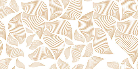Vector seamless leaf pattern design with floral and decorative elements