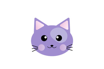 紫のかわいい猫　グラフィック素材 