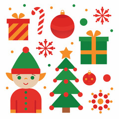 set of christmas icons