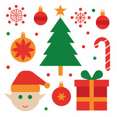 set of christmas trees