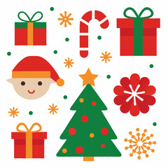 set of christmas icons