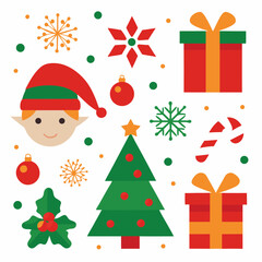 set of christmas icons