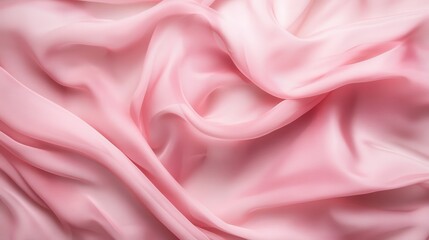 Fototapeta premium An elegant close-up of soft pink silk fabric, showcasing its smooth texture and delicate folds, perfect for fashion, design, or interior decor themes of luxury.