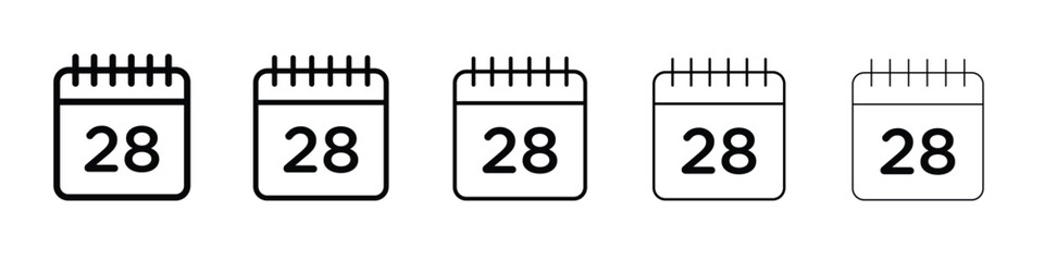 Calendar icon vector, Symbol, logo illustrations