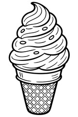 A delicious, sweet ice cream cone vector, isolated with scoops of vanilla and chocolate, perfect for summer refreshment