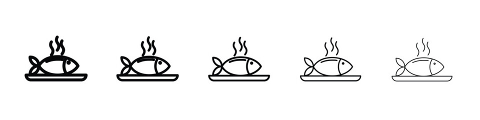 Cooked fish icon vector, Symbol, logo illustrations
