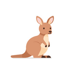 Obraz premium Cute Cartoon Kangaroo in Profile View.
