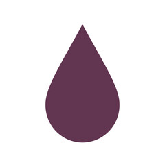 Isolated plum-colored teardrop shape with a smooth rounded base and pointed tip.