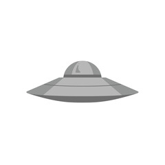 Fototapeta premium Simple Gray Flying Saucer Illustration.