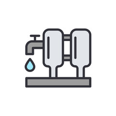 Stylized Water Purification System Isolated On Transparent Backdrop