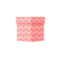 Pink Gift Box with Chevron Pattern Design.
