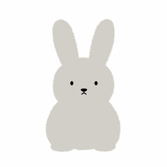 Obraz premium Adorable Gray Bunny with Simple Features and Upright Ears.