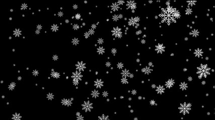 winter snow failing Christmas animation with alpha channel, Rendered animation of snowing. snow falling on green screen.  - Powered by Adobe