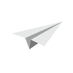 Origami-Style Paper Airplane with Sharp Angles and Subtle Gray Shading.