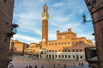 Obraz premium Palazzo Pubblico, Torre del Mangia, Siena, Toscany, Italy