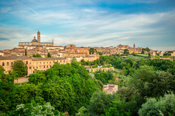 Obraz premium Beautiful city view of Siena, Tuscany, Italy