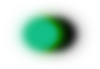 Abstract dark green color grainy gradients shape cutout on transparent background, noisy texture gradient with glowing colors, grunge texture
