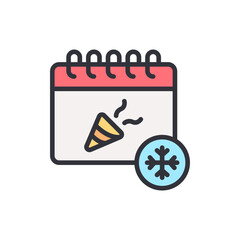 Festive Winter Holiday Event Calendar Notification With Snowflake Icon