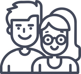 Obraz premium Male and female character couple icon vector illustration