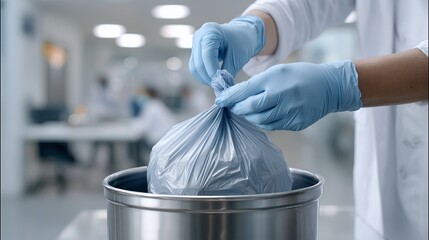 Proper disposal of medical waste in a clean facility during daylight hours