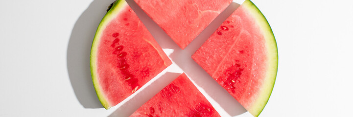 Juicy watermelon slices form a geometric sunburst, perfect for Midsummer celebrations and quirky...