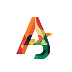 Hyper realistic 3d render Vibrant Colorful AS Letter Logo Design: Abstract Geometric Shapes AI Generative